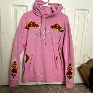 Pink teddy fresh Rhine Stone hoodie